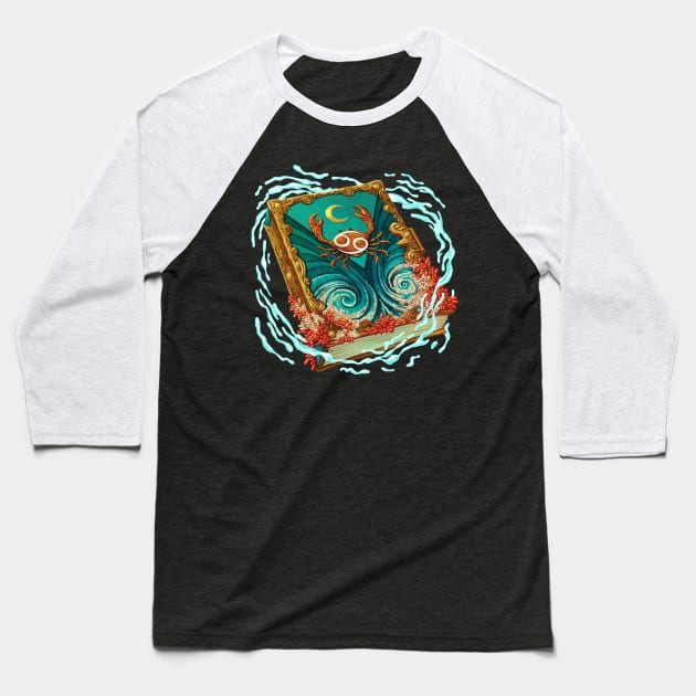 Zodiac Grimoire - Type Cancer Baseball T-Shirt by hayungs